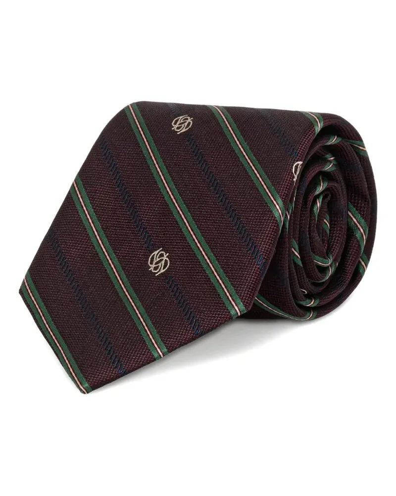 Drôle de Monsieur Gestreifte Krawatte aus Seide - Braun Braun