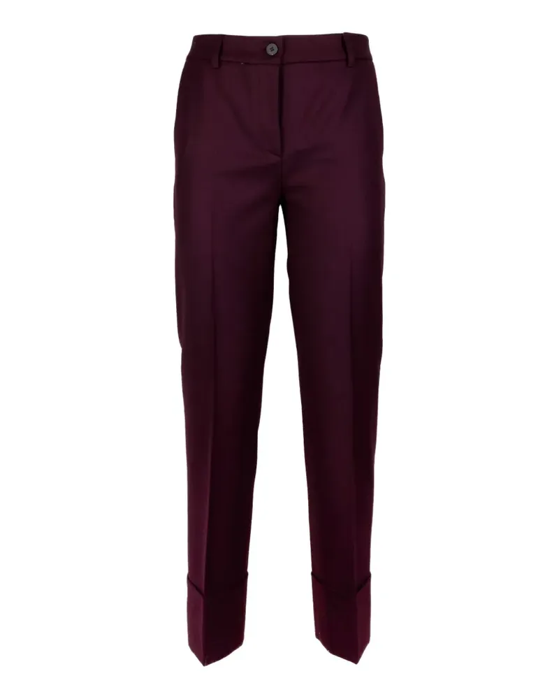 VIA MASINI 80 pressed-crease turn-up trousers - Rot Rot