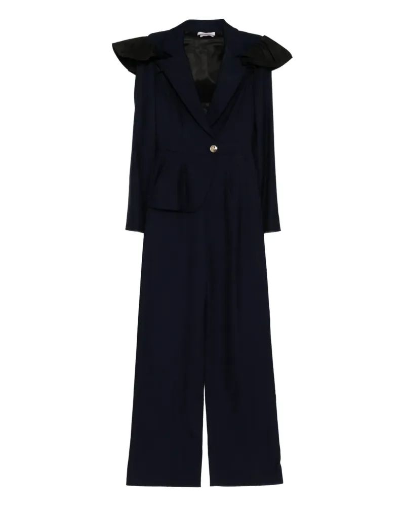Saiid Kobeisy Jumpsuit mit Volants - Blau Blau