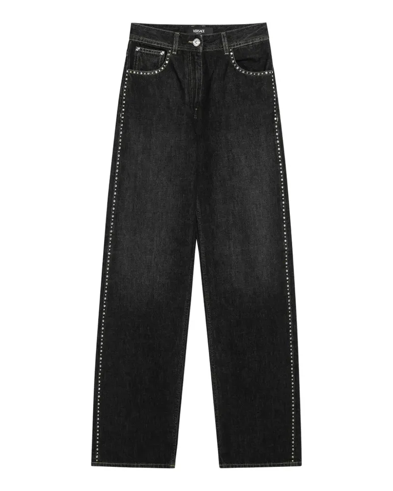 Versace stud-embellished straight-leg jeans - Schwarz Schwarz
