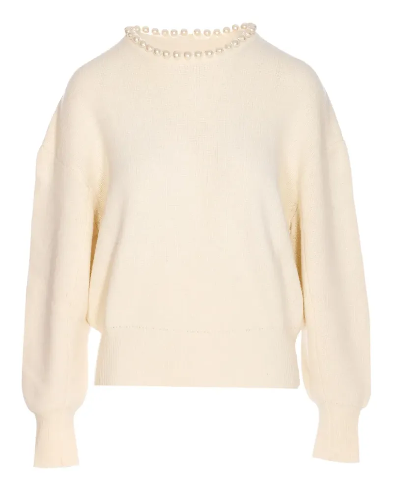 Essentiel Pullover mit Perlen - Weiß Weiß