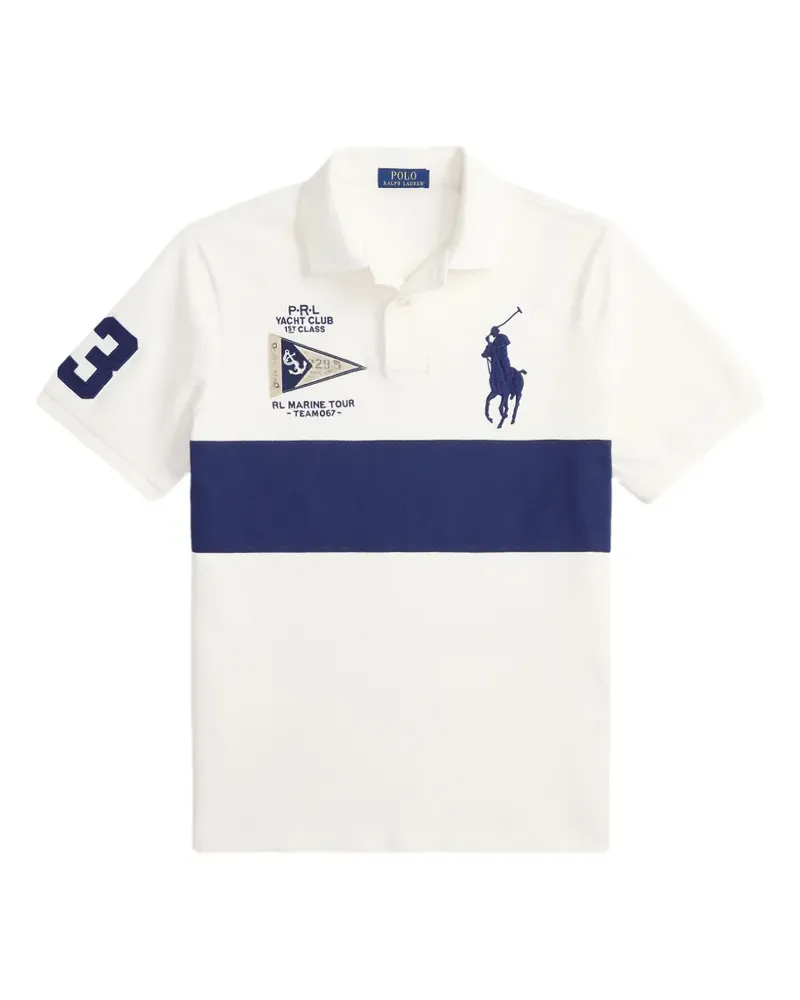 Ralph Lauren Big-Pony Poloshirt mit Marine-Flagge - Weiß Weiß