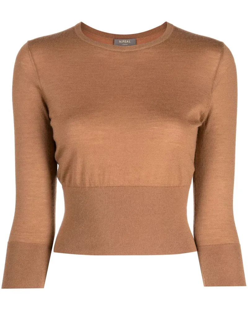 N.Peal Fein gestrickter Pullover - Braun Braun