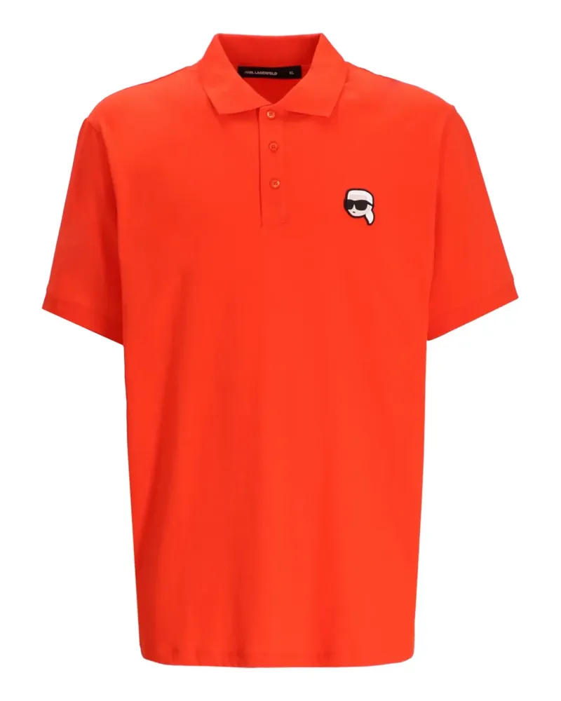 Karl Lagerfeld Poloshirt mit Ikon-Applikation - Rot Rot