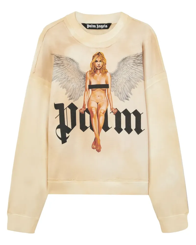 Palm Angels Crystal Pin Up Sweatshirt - Nude Nude