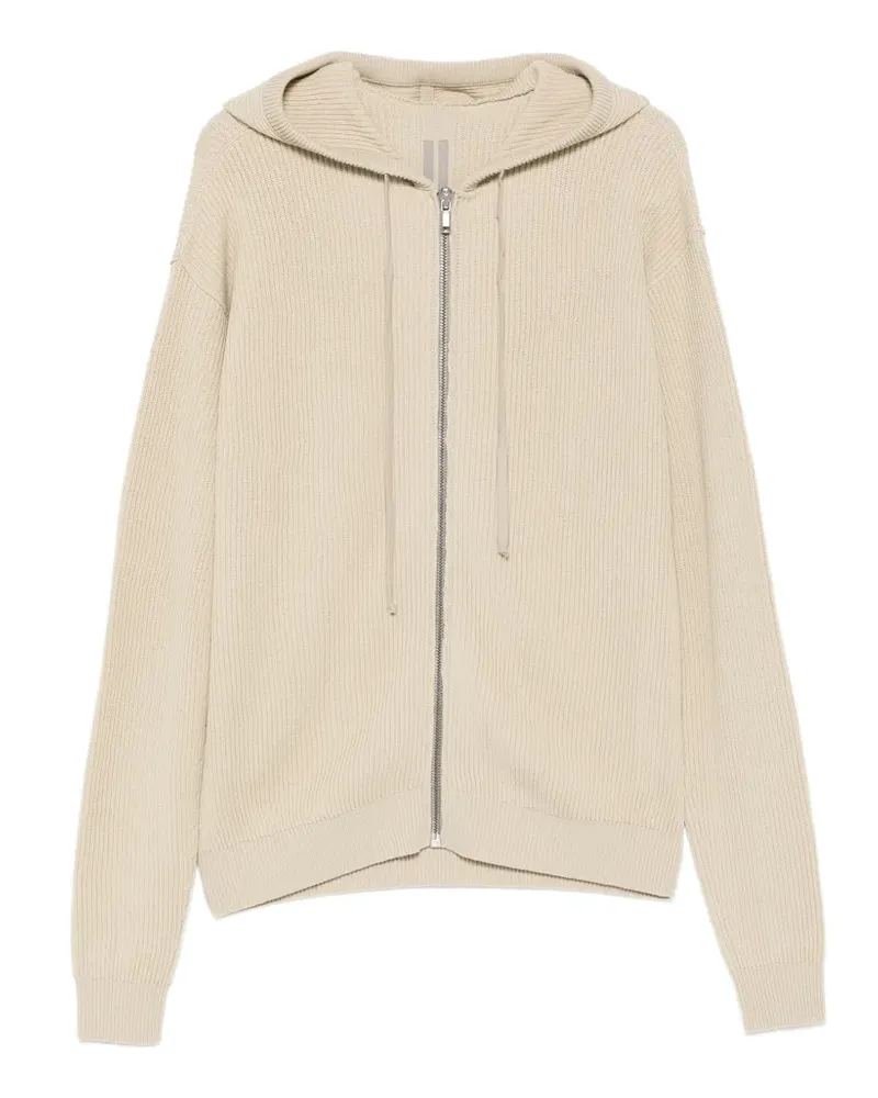 Rick Owens zip-up knitted hoodie - Nude Nude