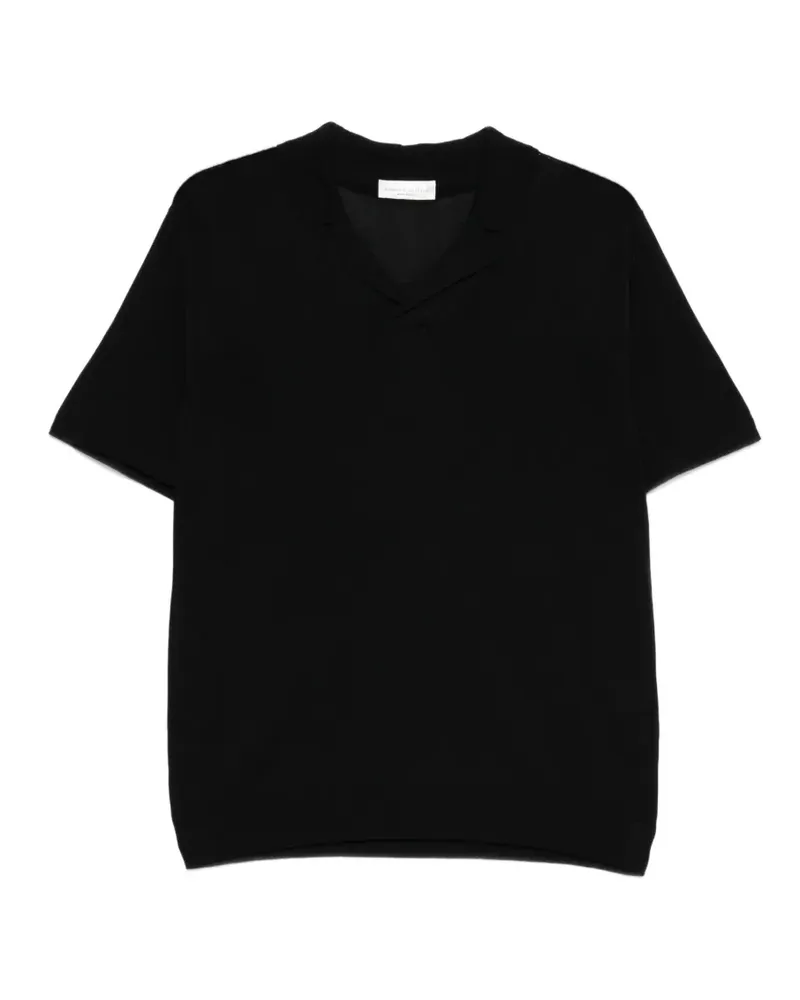 Roberto Collina T-Shirt mit V-Ausschnitt - Schwarz Schwarz