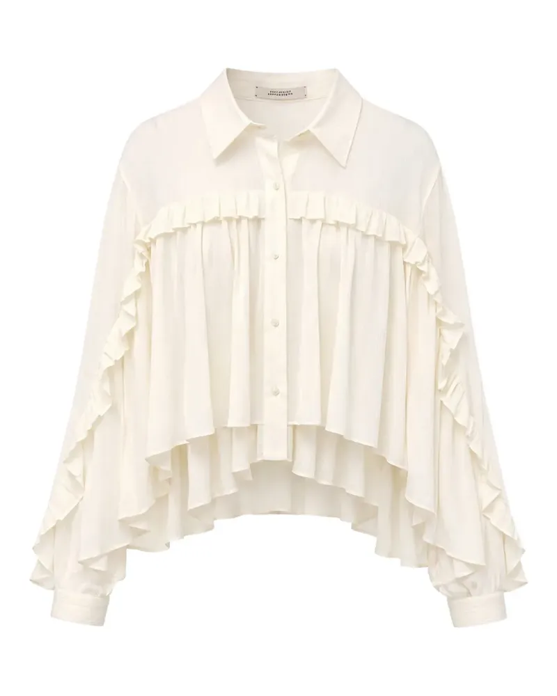 Dorothee Schumacher ruffled-trim long-sleeve blouse - Nude Nude