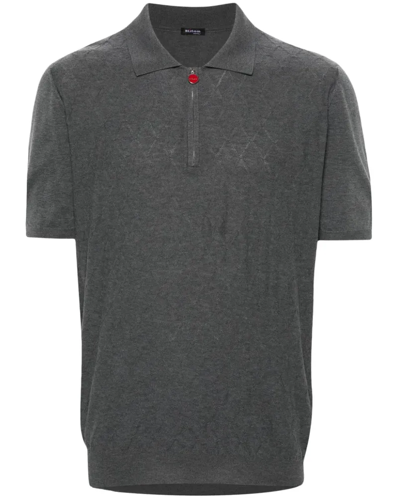Kiton Gestricktes Poloshirt - Grau Grau