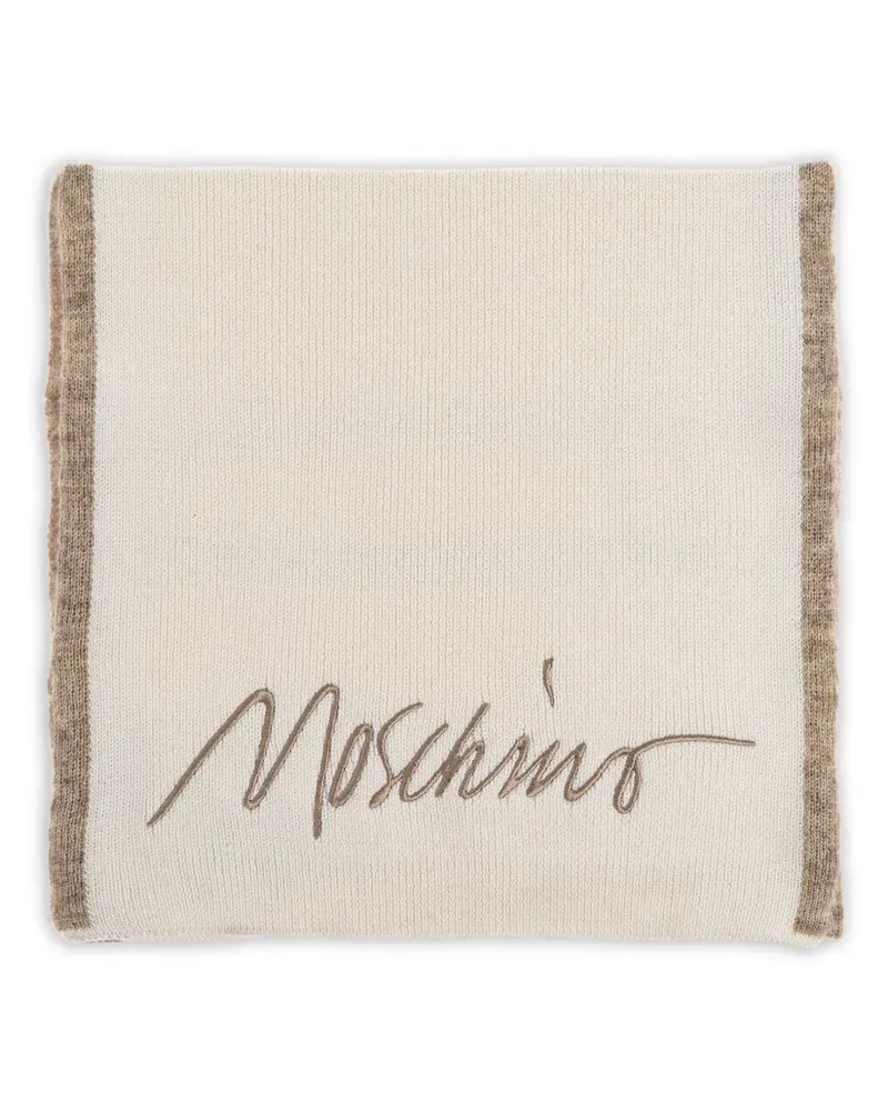 Moschino Schal mit Logo-Stickerei - Nude Nude