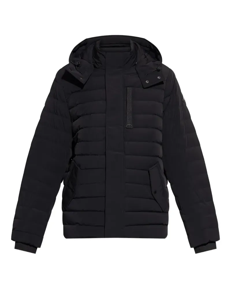 Moose Knuckles logo-patch padded jacket - Schwarz Schwarz