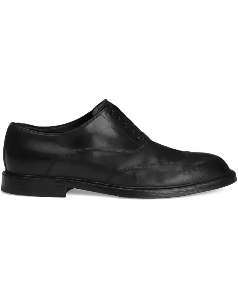 Dolce & Gabbana Perforierte Derby-Schuhe - Schwarz Schwarz
