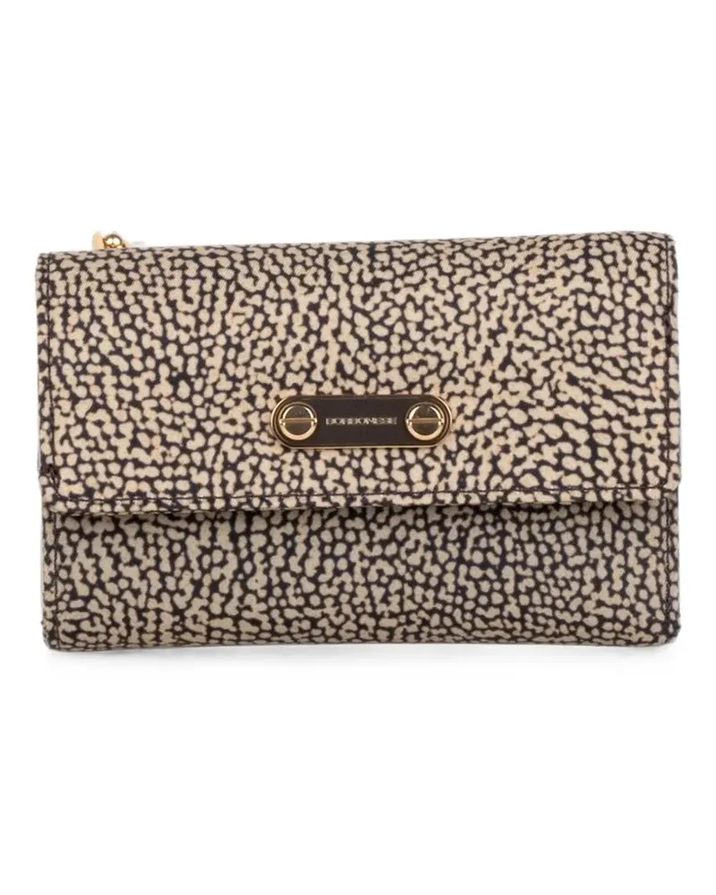 Borbonese OP Naturale logo-plaque wallet - Nude Nude