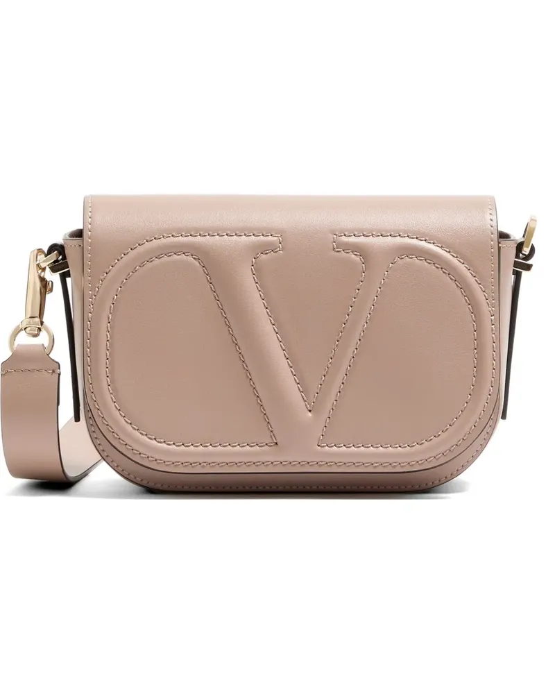 Valentino Garavani VLogo Walk small calfskin crossbody bag - Nude Nude