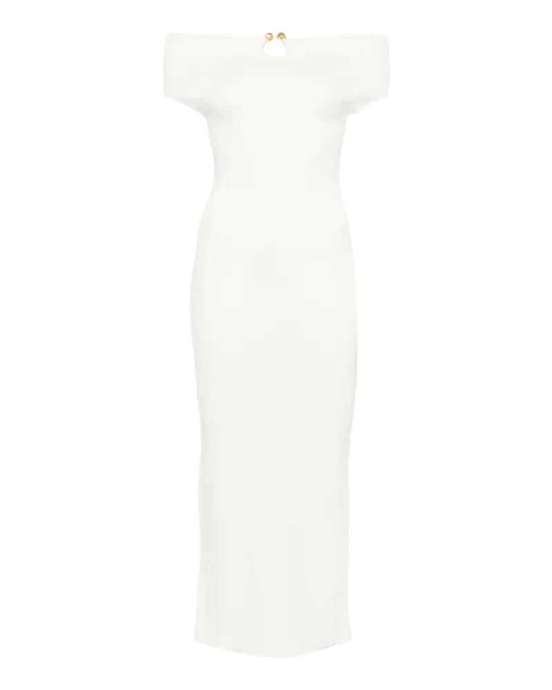 Alberta Ferretti Schulterfreies Midikleid - Weiß Weiß