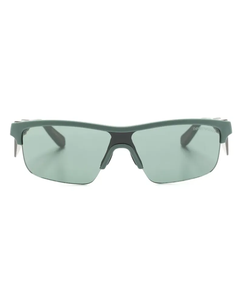 Emporio Armani Sonnenbrille mit Shield-Gestell - Grün Grün