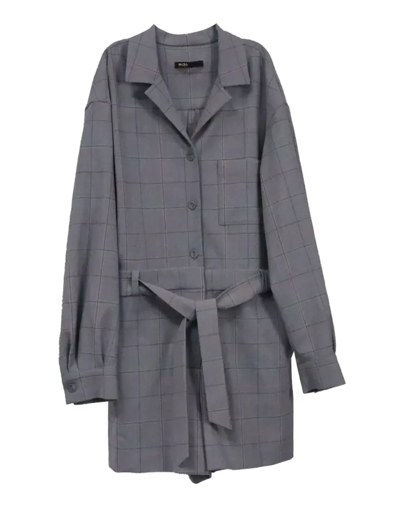 Maje checked belted jumpsuit - Grau Grau