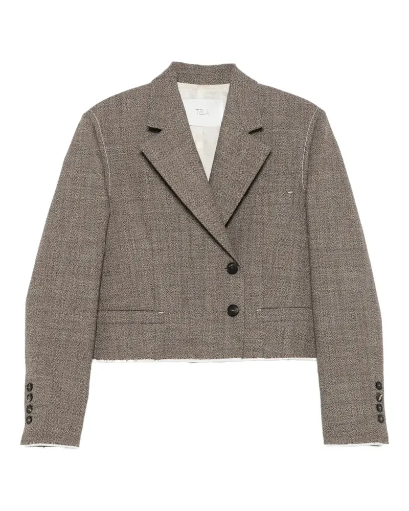 TELA Cropped-Jeansjacke - Braun Braun