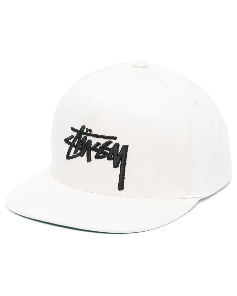 Stüssy Baseballkappe mit Logo-Stickerei Weiß