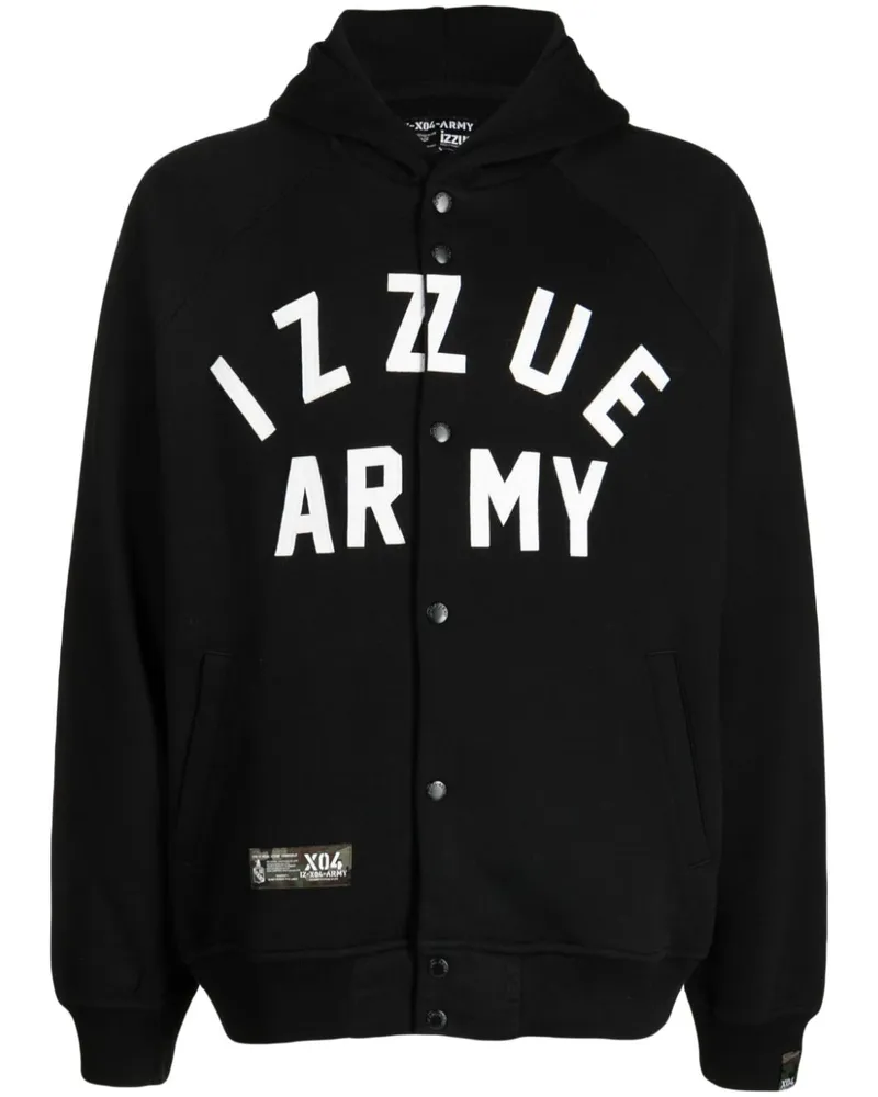 Izzue Kapuzenjacke mit Logo-Print Schwarz