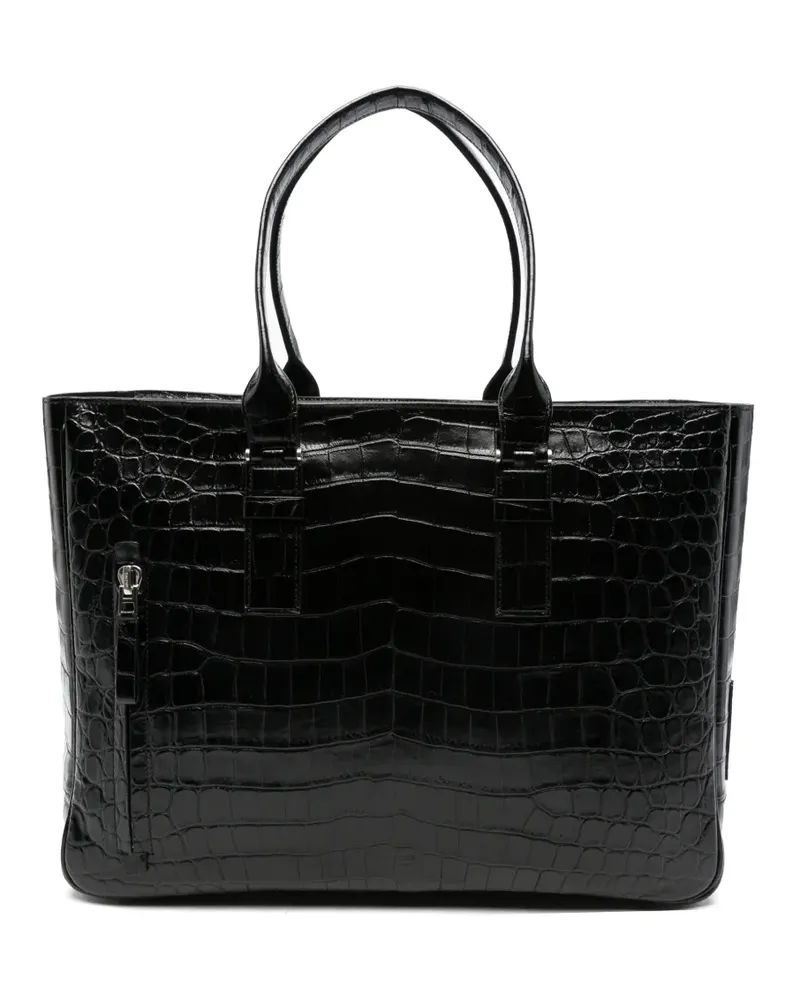 Tom Ford Tote Bag mit Kroko-Effekt - Schwarz Schwarz
