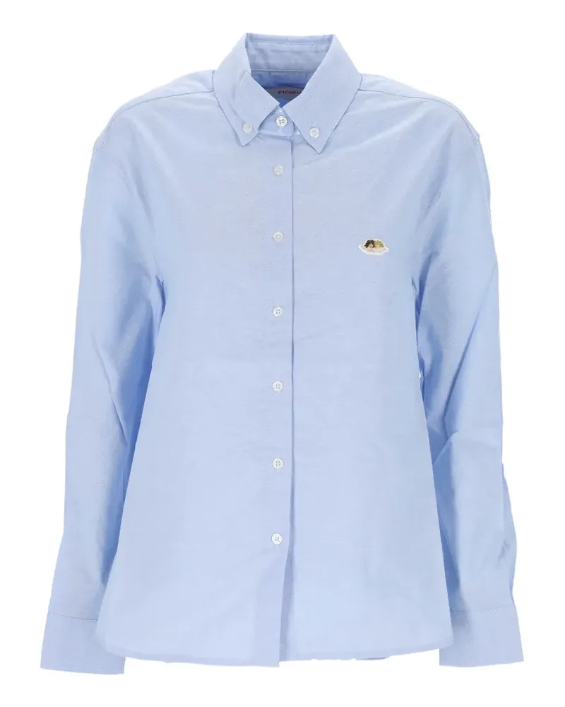 Fiorucci Angels patch button-down shirt - Blau Blau