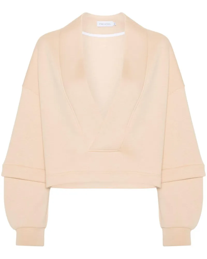 Ioana Ciolacu Sweatshirt mit V-Ausschnitt Nude