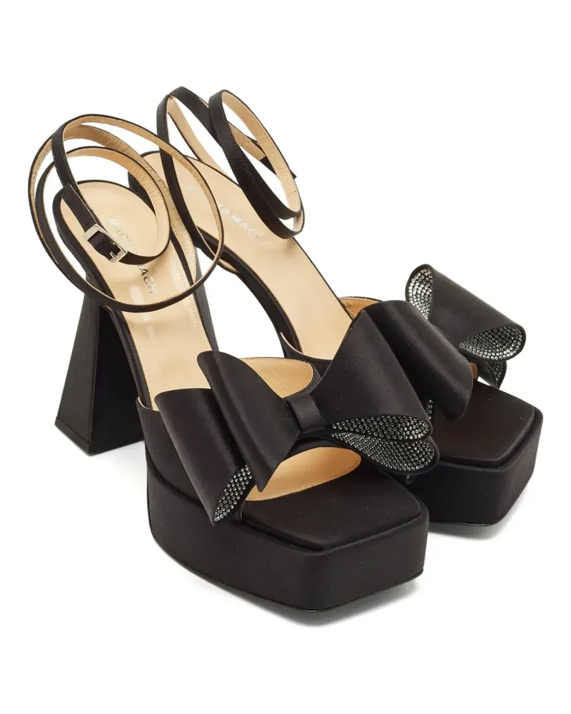 Mach & Mach Le Cadeau Plateau-Sandalen mit Schleife - Schwarz Schwarz