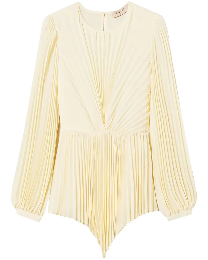 Twin-Set Georgette-Bluse mit Falten - Gelb Gelb