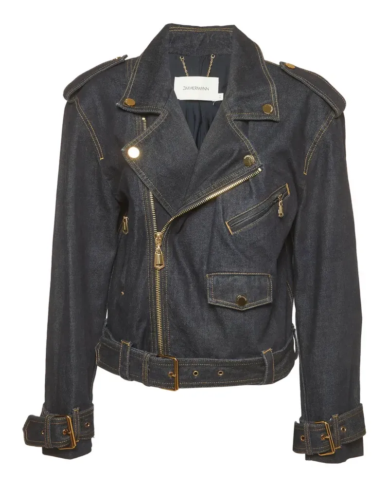 Zimmermann Bikerjacke mit Gürtel - Blau Blau
