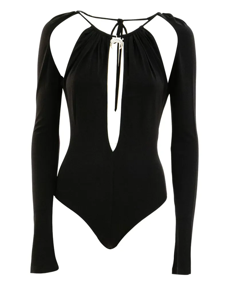 Marine Serre Oberteil mit Cut-Outs - Schwarz Schwarz