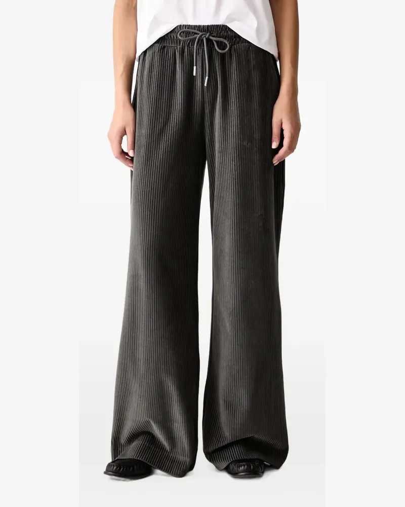 JOOP! corduroy-effect wide-leg jogging trousers - Grau Grau
