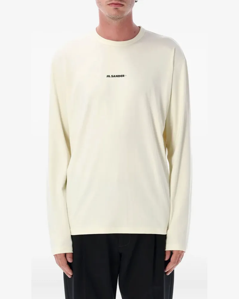 Jil Sander Langarmshirt mit Logo - Weiß Weiß