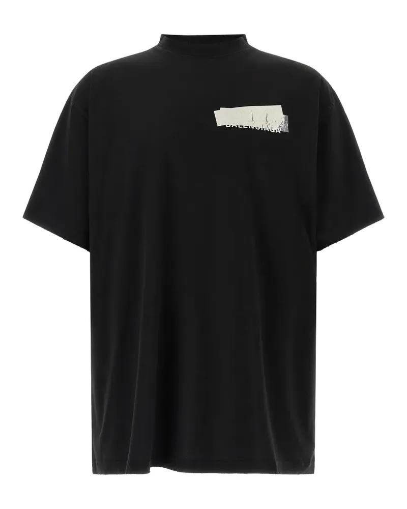 Balenciaga Silver Tape T-Shirt - Schwarz Schwarz