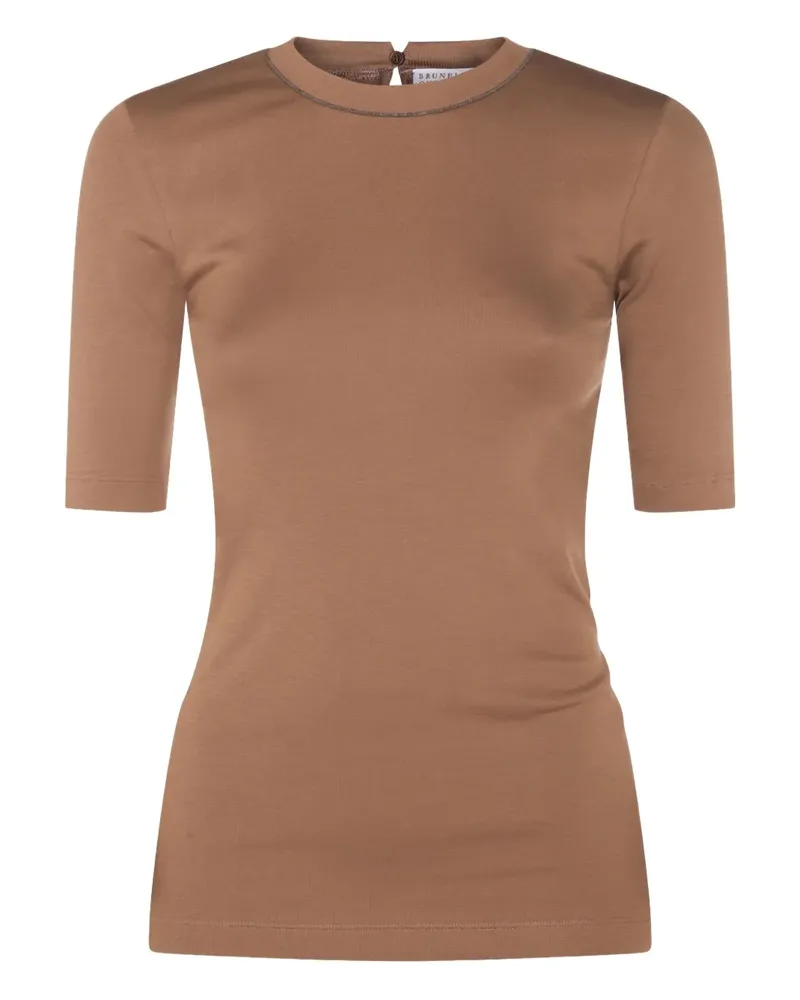 Brunello Cucinelli T-Shirt aus Jersey - Braun Braun