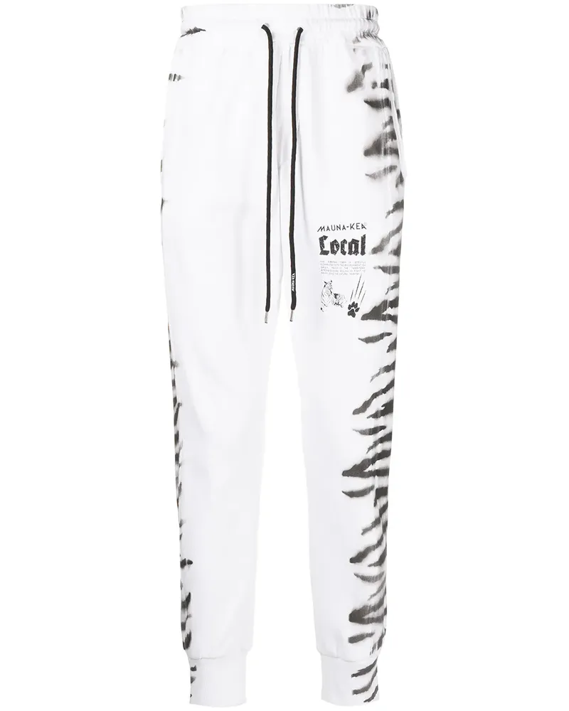 MAUNA KEA Jogginghose mit Tiger-Print - Weiß Weiß
