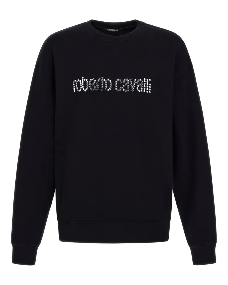Roberto Cavalli T-Shirt mit Logo-Nieten - Schwarz Schwarz