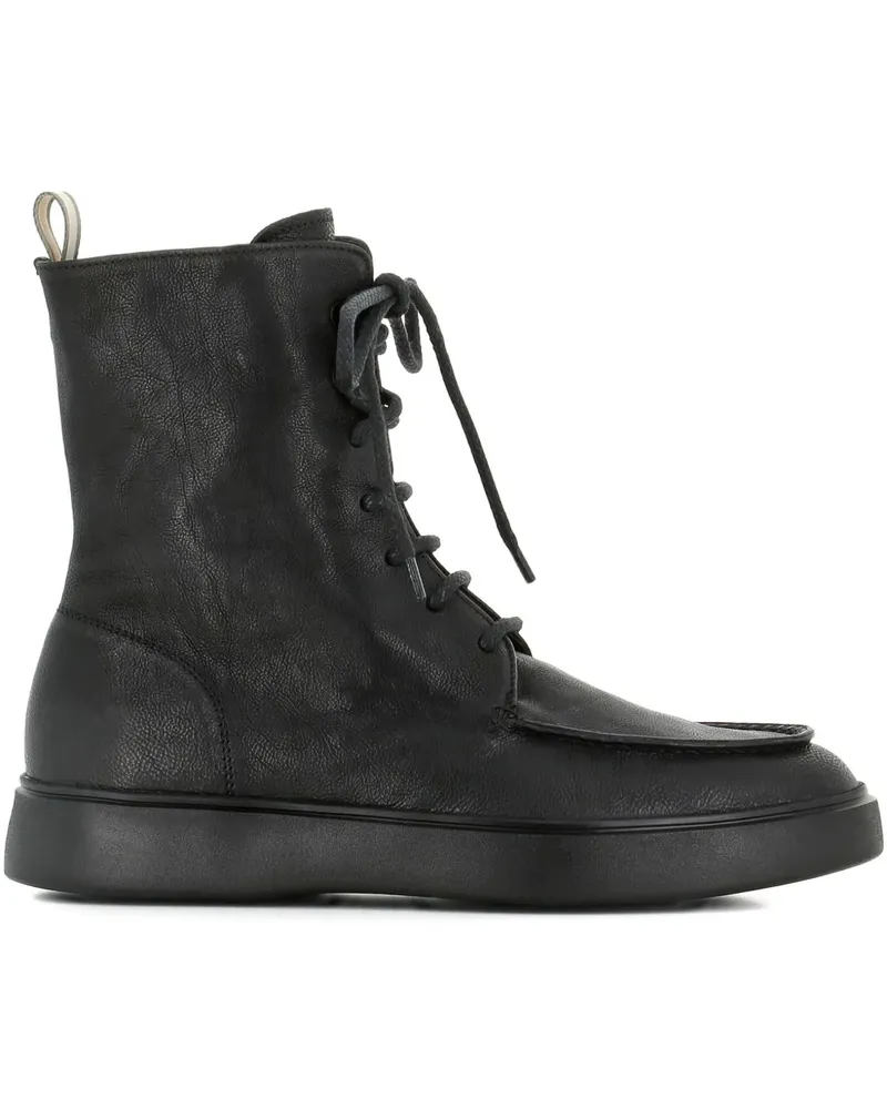 Officine Creative Italia Bikerstiefel mit Schnürung - Schwarz Schwarz