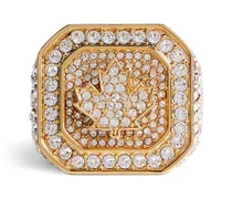 Ring im Oversized-Look mit Kristallen