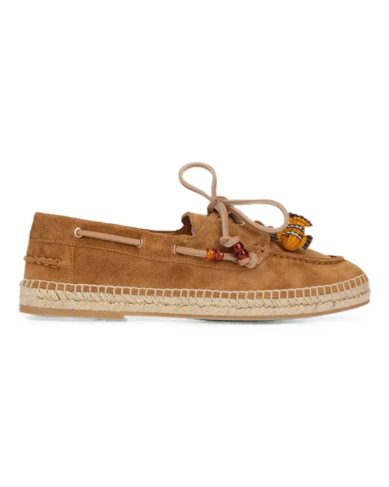 Aquazzura beaded suede espadrilles - Nude Nude