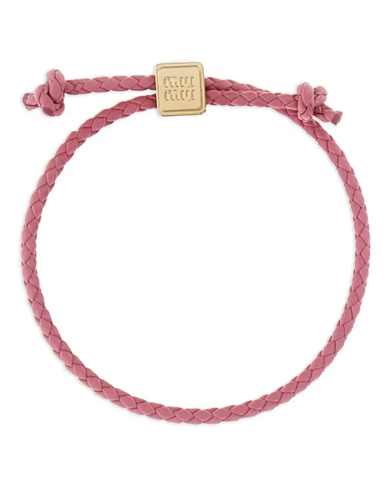 Miu Miu Geflochtenes Begonia Lederarmband - Rosa Rosa