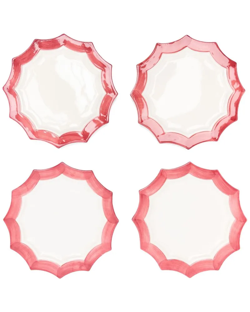 Les-Ottomans Stars Teller (4er-Set) - Weiß Weiß