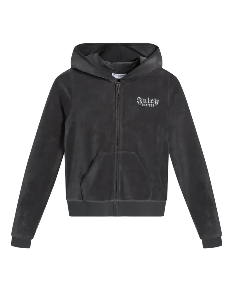 Juicy Couture Verzierter Robyn Hoodie aus Velours - Grau Grau