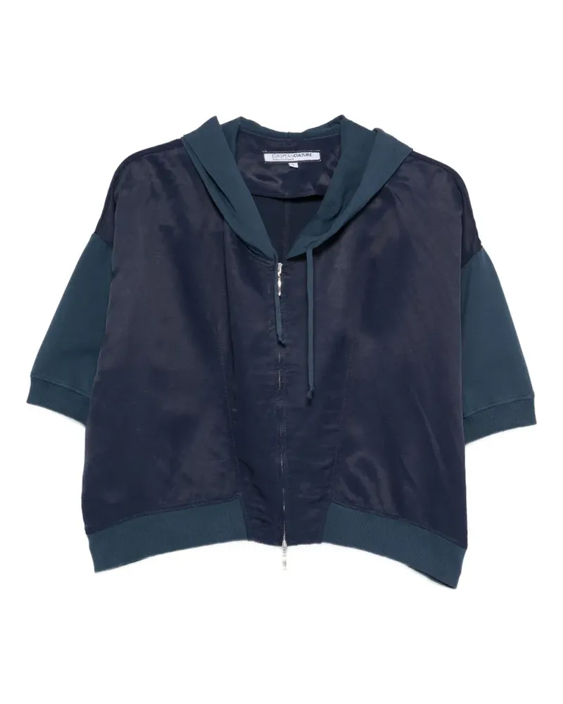 European Culture zip-up hooded jacket - Blau Blau