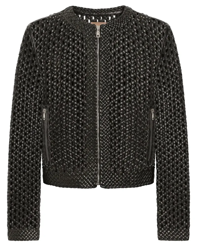 Dolce & Gabbana Jacke aus gewebtem Nappaleder - Schwarz Schwarz
