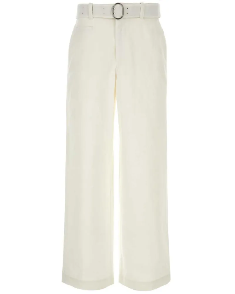 Jil Sander Weite Hose mit Gürtel - Weiß Weiß