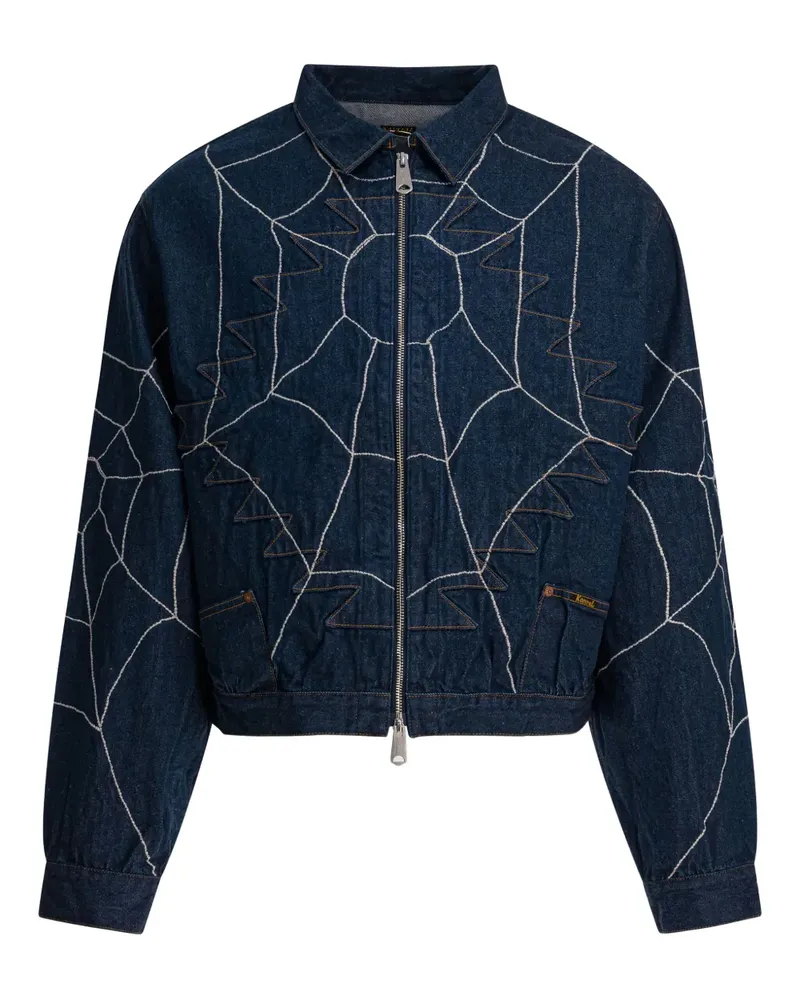 KAPITAL Jeansjacke mit Spinnennetz-Stickerei - Blau Blau