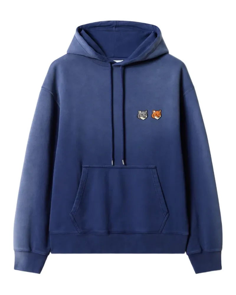 Kitsuné Hoodie mit Fuchskopf - Blau Blau