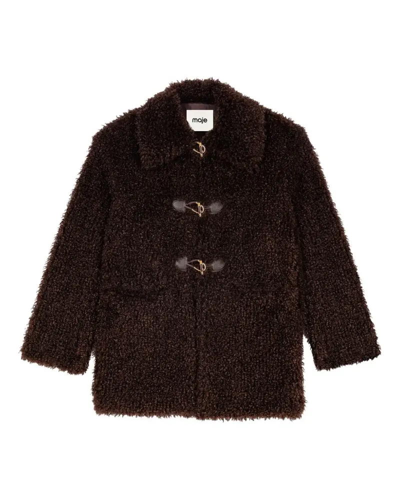 Maje faux-fur toggle-fastening coat - Braun Braun
