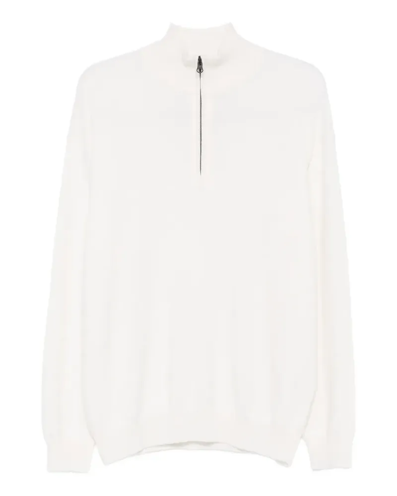 Lisa Yang Pullover mit kurzem Reißverschluss - Nude Nude